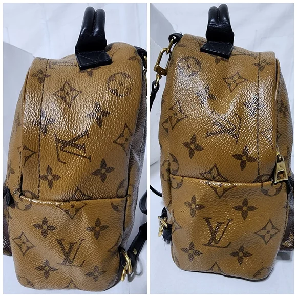 Louis Vuitton Monogram Reverse Canvas Mini Palm Spring Backpack Brown - Picture 7 of 16